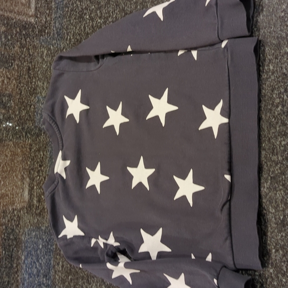 H&M Charcoal Gray Sweatshirt with White Stars, Size 6x/7 - Picture 4 of 4